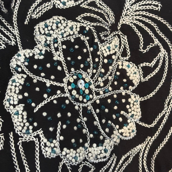 BIANCA NYGARD Embroidered Beaded, Gem Detail Cotton Women's Blazer - Picture 3 of 11